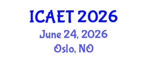 International Conference on Aviation Engineering and Technology (ICAET) June 24, 2026 - Oslo, Norway