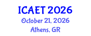 International Conference on Aviation Engineering and Technology (ICAET) October 21, 2026 - Athens, Greece