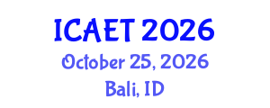 International Conference on Aviation Engineering and Technology (ICAET) October 25, 2026 - Bali, Indonesia