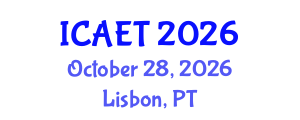 International Conference on Aviation Engineering and Technology (ICAET) October 28, 2026 - Lisbon, Portugal