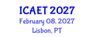 International Conference on Aviation Engineering and Technology (ICAET) February 08, 2027 - Lisbon, Portugal International Conference on Aviation Engineering and Technology (ICAET) February 08, 2027 - Lisbon, Portugal