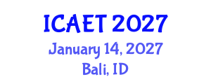 International Conference on Aviation Engineering and Technology (ICAET) January 14, 2027 - Bali, Indonesia