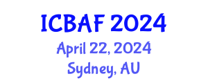 International Conference on Banking, Accounting and Finance (ICBAF) April 22, 2024 - Sydney, Australia