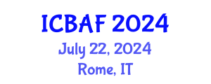 International Conference on Banking, Accounting and Finance (ICBAF) July 22, 2024 - Rome, Italy