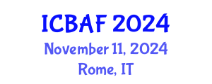International Conference on Banking, Accounting and Finance (ICBAF) November 11, 2024 - Rome, Italy