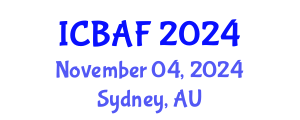 International Conference on Banking, Accounting and Finance (ICBAF) November 04, 2024 - Sydney, Australia