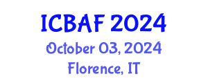 International Conference on Banking, Accounting and Finance (ICBAF) October 03, 2024 - Florence, Italy