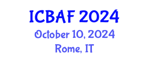 International Conference on Banking, Accounting and Finance (ICBAF) October 10, 2024 - Rome, Italy