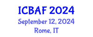 International Conference on Banking, Accounting and Finance (ICBAF) September 12, 2024 - Rome, Italy