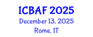 International Conference on Banking, Accounting and Finance (ICBAF) December 13, 2025 - Rome, Italy