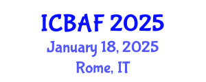 International Conference on Banking, Accounting and Finance (ICBAF) January 18, 2025 - Rome, Italy