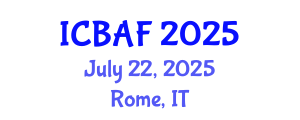 International Conference on Banking, Accounting and Finance (ICBAF) July 22, 2025 - Rome, Italy