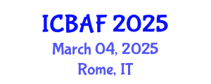 International Conference on Banking, Accounting and Finance (ICBAF) March 04, 2025 - Rome, Italy