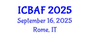 International Conference on Banking, Accounting and Finance (ICBAF) September 16, 2025 - Rome, Italy