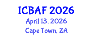 International Conference on Banking, Accounting and Finance (ICBAF) April 13, 2026 - Cape Town, South Africa International Conference on Banking, Accounting and Finance (ICBAF) April 13, 2026 - Cape Town, South Africa