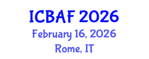 International Conference on Banking, Accounting and Finance (ICBAF) February 16, 2026 - Rome, Italy International Conference on Banking, Accounting and Finance (ICBAF) February 16, 2026 - Rome, Italy