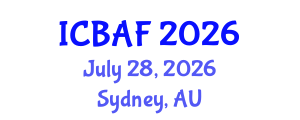 International Conference on Banking, Accounting and Finance (ICBAF) July 28, 2026 - Sydney, Australia International Conference on Banking, Accounting and Finance (ICBAF) July 28, 2026 - Sydney, Australia