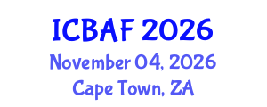International Conference on Banking, Accounting and Finance (ICBAF) November 04, 2026 - Cape Town, South Africa International Conference on Banking, Accounting and Finance (ICBAF) November 04, 2026 - Cape Town, South Africa