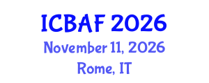 International Conference on Banking, Accounting and Finance (ICBAF) November 11, 2026 - Rome, Italy International Conference on Banking, Accounting and Finance (ICBAF) November 11, 2026 - Rome, Italy