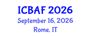 International Conference on Banking, Accounting and Finance (ICBAF) September 16, 2026 - Rome, Italy International Conference on Banking, Accounting and Finance (ICBAF) September 16, 2026 - Rome, Italy