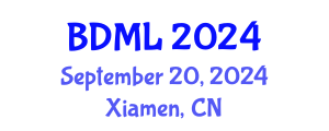 International Conference on Big Data and Machine Learning (BDML) September 20, 2024 - Xiamen, China