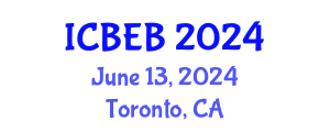 International Conference on Biochemical Engineering and Bioengineering (ICBEB) June 13, 2024 - Toronto, Canada