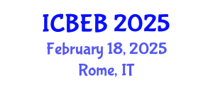 International Conference on Biochemical Engineering and Bioengineering (ICBEB) February 18, 2025 - Rome, Italy