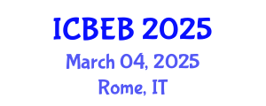 International Conference on Biochemical Engineering and Bioengineering (ICBEB) March 04, 2025 - Rome, Italy