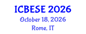 International Conference on Biodiversity, Energy Systems and Environment (ICBESE) October 18, 2026 - Rome, Italy