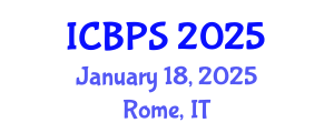 International Conference on Bioengineering and Pharmaceutical Sciences (ICBPS) January 18, 2025 - Rome, Italy