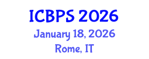 International Conference on Bioengineering and Pharmaceutical Sciences (ICBPS) January 18, 2026 - Rome, Italy