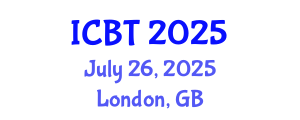International Conference on Bioengineering and Technology (ICBT) July 26, 2025 - London, United Kingdom