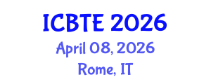 International Conference on Biogeochemistry of Trace Elements (ICBTE) April 08, 2026 - Rome, Italy