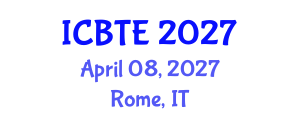 International Conference on Biogeochemistry of Trace Elements (ICBTE) April 08, 2027 - Rome, Italy International Conference on Biogeochemistry of Trace Elements (ICBTE) April 08, 2027 - Rome, Italy