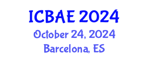 International Conference on Biological and Agricultural Engineering (ICBAE) October 24, 2024 - Barcelona, Spain
