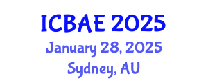 International Conference on Biological and Agricultural Engineering (ICBAE) January 28, 2025 - Sydney, Australia