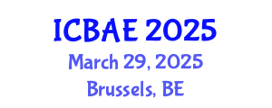 International Conference on Biological and Agricultural Engineering (ICBAE) March 29, 2025 - Brussels, Belgium