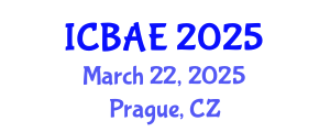 International Conference on Biological and Agricultural Engineering (ICBAE) March 22, 2025 - Prague, Czechia
