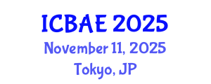 International Conference on Biological and Agricultural Engineering (ICBAE) November 11, 2025 - Tokyo, Japan