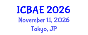 International Conference on Biological and Agricultural Engineering (ICBAE) November 11, 2026 - Tokyo, Japan