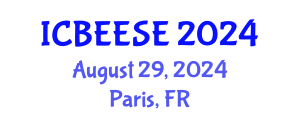 International Conference on Biological, Ecological and Environmental Sciences, and Engineering (ICBEESE) August 29, 2024 - Paris, France