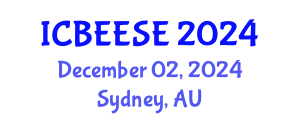 International Conference on Biological, Ecological and Environmental Sciences, and Engineering (ICBEESE) December 02, 2024 - Sydney, Australia