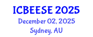 International Conference on Biological, Ecological and Environmental Sciences, and Engineering (ICBEESE) December 02, 2025 - Sydney, Australia