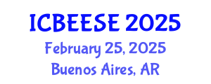 International Conference on Biological, Ecological and Environmental Sciences, and Engineering (ICBEESE) February 25, 2025 - Buenos Aires, Argentina
