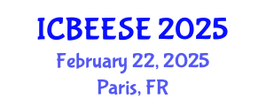 International Conference on Biological, Ecological and Environmental Sciences, and Engineering (ICBEESE) February 22, 2025 - Paris, France