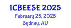 International Conference on Biological, Ecological and Environmental Sciences, and Engineering (ICBEESE) February 25, 2025 - Sydney, Australia