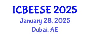 International Conference on Biological, Ecological and Environmental Sciences, and Engineering (ICBEESE) January 28, 2025 - Dubai, United Arab Emirates