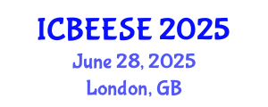 International Conference on Biological, Ecological and Environmental Sciences, and Engineering (ICBEESE) June 28, 2025 - London, United Kingdom