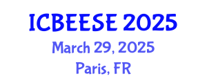 International Conference on Biological, Ecological and Environmental Sciences, and Engineering (ICBEESE) March 29, 2025 - Paris, France