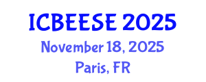 International Conference on Biological, Ecological and Environmental Sciences, and Engineering (ICBEESE) November 18, 2025 - Paris, France